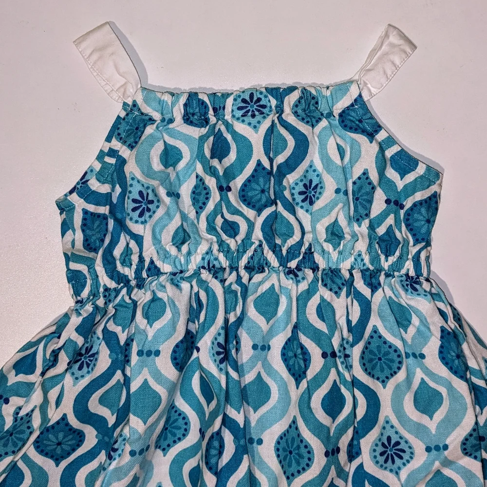 Gymboree Tassel Tile Print Linen Blend Dress